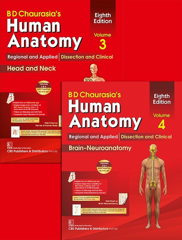 9789388902755 1 | Bd Chaurasias Human Anatomy 8Ed Vol 3 4 Regional And Applied Dissection And Clinical Head And Neck Brain Neuroanatomy Pb 2020 Set Of 2 Vols | 9789388902755 | Together Books Distributor BD CHAURASIAS HUMAN ANATOMY 8ED VOL 3 & 4 REGIONAL AND APPLIED DISSECTION AND CLINICAL HEAD AND NECK BRAIN -NEUROANATOMY (PB 2020) SET OF 2 VOLS