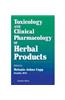Toxicology And Clinical Pharmacology Of Herbal Products