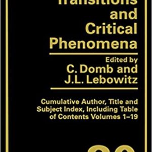 Phase Transitions And Critical Phenomena Vol 20